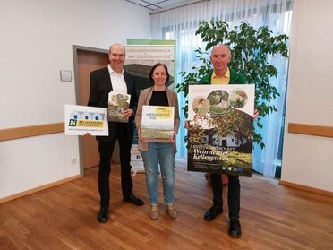 Michael Staribacher, Christine Filipp und Johannes Rieder bei der Infoveranstaltung zu Biodiversität in Kellergassen.