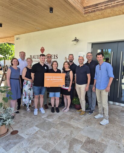 Gruppenfoto Bauernspeis LEADER Obleutetreffen