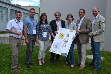 Gruppenbild der Fachtagung Abbau von Barrieren mit Referenten und LEADER-Team.