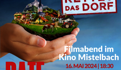 Kinoplakat für den Filmabend im Kino Mistelbach -Save the Date